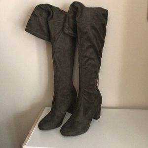 Olive green thigh highs